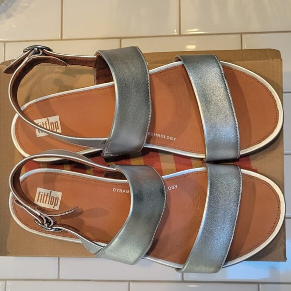 Fitflop Silver Metallic Sandals - Picture 1 of 5